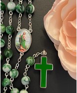 Saint Jude of Hope Green Rosary Necklace Urn - $54.63 CAD