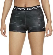 NWT $35 Nike Pro Dri-FIT Womens 3&quot; Camo Shorts Dark Smoke/Grey/White DJ6... - £24.03 GBP