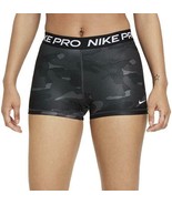 NWT $35 Nike Pro Dri-FIT Womens 3&quot; Camo Shorts Dark Smoke/Grey/White DJ6... - £23.58 GBP