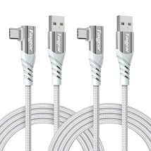 Usb C Cables 2 Pack 6Ft 3A Fast Charging Type C To Usb A Cord Nylon Braided Righ - £16.39 GBP