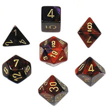 D7 Die Set Dice Gemini Poly (7 Dice) - Pur Red/Gold - £18.32 GBP