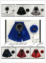 NEW Multi Colors Solid Black Rhinestone Brooch BowTie &amp; Lapel Pin in For... - £25.88 GBP