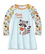 $30 Sunshine Swing Light Blue &amp; Orange Raccoon &#39;Give Thanks&#39; Raglan Dres... - $14.85