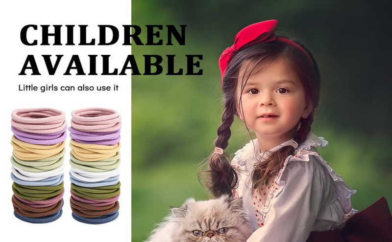 50PCS Womens Elastics Hair Tie, 4Mm Colorful Ponytail Holders Hair Bands for Med Item image 5