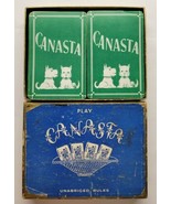 Vintage Aarco Playing Cards Canasta Double Deck Green With Dogs - £8.62 GBP