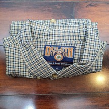 Beige Plaid Duluth Shirt Rayon Mens XL Blue RedGingham Front Pocket - $16.53
