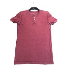 American Eagle Shirt Young Mens X-Small Athletic Fit Burgundy SS Pullover  - £9.25 GBP