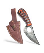 Boston Leather Custom Handmade Damascus Steel Hunting knife - $29.69