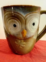 Owl Coffee Tea Mug/Cup Tan Green Glazed Stoneware Elite Couture By:  Gibson - £11.73 GBP