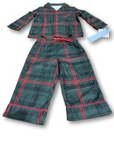 Toddler Tartan Plaid 2Pc Pajama Set Dark Green/Red - 6 - £18.05 GBP