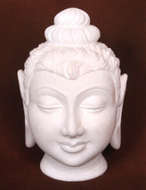 8&quot; White Marble Buddha Fine Work With Stone Buddha Calm &amp; Blessing Postu... - £600.16 GBP