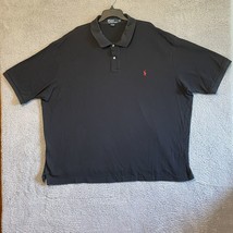 Ralph Lauren Polo Shirt Mens 4XL Tall Black Short Sleeve Red Pony Golf - $20.05