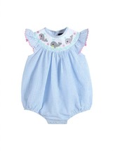 Lil Cactus kids&#39; smocked whale romper in Blue - size 3-6M - $30.69