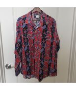 VTG Wrangler Men&#39;s Cowboy Cut Red Paisley Western Shirt 17x35 X-Long Tai... - $512.79 MXN