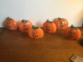 Lot Of 6 Small Pumpkin Jack-O&#39;-Lantern Candles? Some Still In Plastic - $17.89