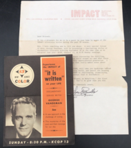VTG 1966 George Vandeman - IT IS WRITTEN Documentary Advertising Letter &amp; Card - £18.17 GBP