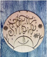 Let it Snow Wood Door Hanger Blank 14 inch - €12,06 EUR