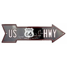 20&quot; route 66 us highway hwy arrow metal street parking sign made in usa - £23.69 GBP