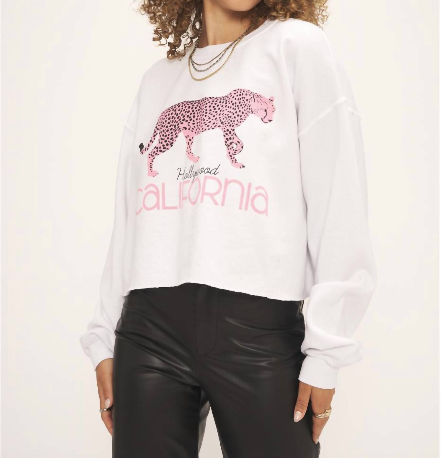 Project Social T cropped hollywood kitten sweatshirt in White - size L/XL