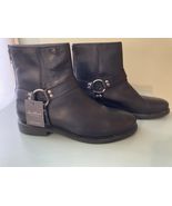 NEW Avellini Woman&#39;s Portuguese  BLack Leather Harness Moto ANkle Boots ... - $103.53 CAD