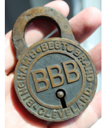 rare antique padlock BINGHAM BEST BRAND CLEVELAND no key decorative bras... - $299.99