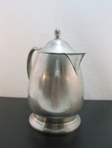 Crescent Pewter 5&quot; Creamer Hinged Lid  Ring Foot Model 1701 Vintage c1930 - £14.94 GBP