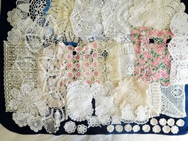 Doily Doilies Lot 51 Vintage Most Handmade Crochet Var Sizes, Shapes, Color (Cc) - £82.93 GBP