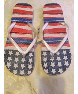 Size 11/12 XL flip flops thongs shoes USA Flag patriotic New Ladies - £6.04 GBP