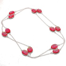 Pink Australian Triplet Opal Oval Shape Gemstone Necklace Jewelry 36&quot; SA 7030 - £4.50 GBP