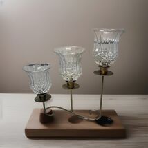 Vintage Century Modern Candle Holders Crystal Votives Candelabra Regency - $25.74