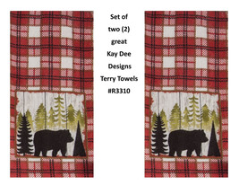 KAY DEE DESIGNS &quot;Bear Simple Living&quot; R3310 Two Dual Purpose Terry Towels... - $15.96
