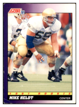1991 Score Mike Heldt   RC San Diego Chargers Football Card GMMGA - $0.40