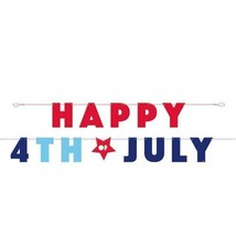 Patriotic Happy 4th July Banner 8.5 Ft Stars - $7.61