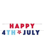 Patriotic Happy 4th July Banner 8.5 Ft Stars - £6.07 GBP