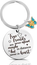 True Friends Keychain Friendship Gifts for Women Best Friends Keychain Bff Long  - £8.38 GBP