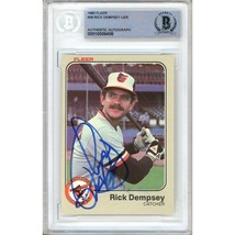 Rick Dempsey Baltimore Orioles Auto 1983 Fleer Baseball Signed #58 BAS Auth Slab - £78.31 GBP