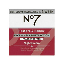 No7 Restore &amp; ReFace &amp; Neck Multi Action Night Cream 1.69 Oz - $371.47 MXN