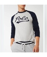 Polo Ralph Lauren Vintage Logo-patch Jersey Sweatshirt In Grey/navy size... - $43.73 CAD