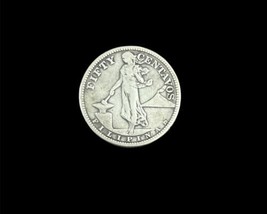 1918-S 50 Centavos Philippines US San Francisco Mint Silver Coin Fifty USA - £19.71 GBP