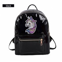 Women Holographic Backpack Sequin Patch Laser Women Rucksack Small Silver Lady S - £19.53 GBP
