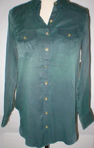 New Womens Designer True Religion 100% Silk Tunic Long Blouse XS Green NWT Top - £125.06 GBP