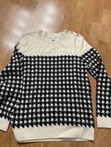 Charter Club Petite Size  P/L Sweater Black White Long Sleeve - £9.34 GBP