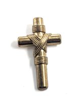 VTG Cross Rope Wrapped Gold Tone Lapel Pin Christian Religious Jewelry - £9.15 GBP