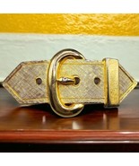 Vtg Signed Van S Auth 3239 Belt Buckle Brooch  Textured Gold Tone Approx... - £41.30 GBP