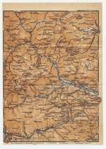 1911 Antique Map Of Lower Austria / Payerbach Puchberg Spital Am Semmering - £14.85 GBP