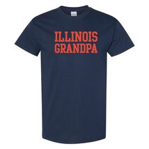 AS1361 - Illinois Fighting Illini Basic Block Grandpa T Shirt - Small - Navy - £18.82 GBP