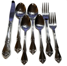 7 Piece Lot Oneida ARBOR ROSE Stainless TRUE ROSE Silverware Flatware - $21.29