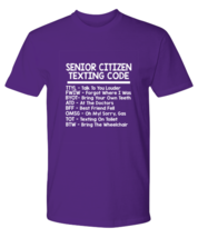 Funny TShirt Senior Citizen Texting Code Purple-P-Tee  - £18.27 GBP