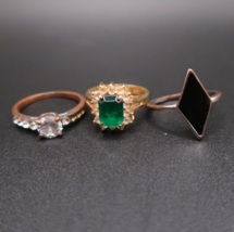 Costume Jewelry Ring Mixed Lot #2 US Sizes 5.5 &amp; 6.5 For Repair or Repurpose - £8.06 GBP