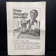 Game Parts Pieces Prize Property 1974 Milton Bradley Instructions Rules ... - $3.95